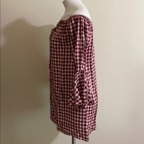 NWT CAPULET Revolve off shoulders Gingham dress SX - Picture 5 of 10